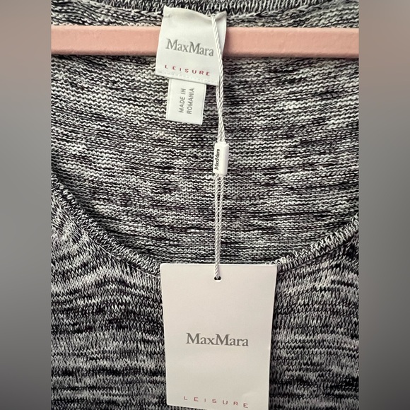 New MaxMara Leisure Biglia Marbled Navy Blue Knit Midi Dress Size Medium - Picture 6 of 10